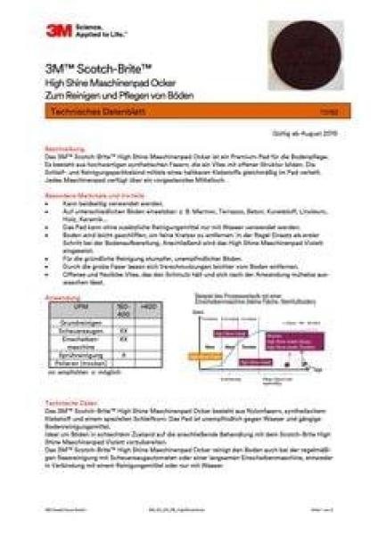3M™ Scotch-Brite™ Diamant Maschinenpad, Ocker, 330 mm, 5 Stück / Karton