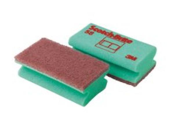 3M™ Scotch-Brite™ Schwamm 58, Grün / Braun, 70 mm x 130 mm, 10 x 10 Stück / Karton