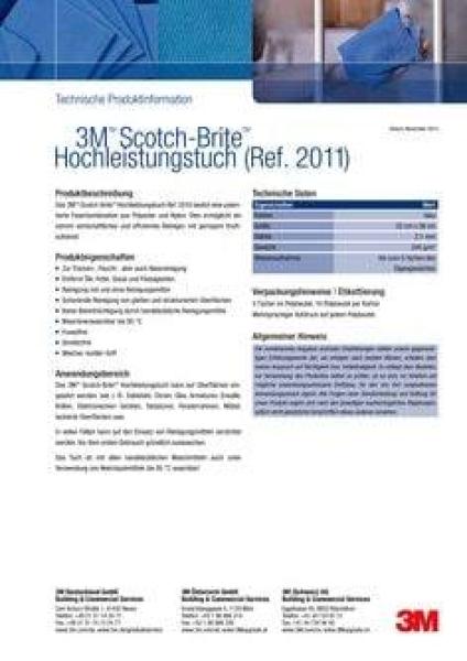 3M™ Scotch-Brite™ Hochleistungs-Mikrofasertuch 2011, Grün, 32 x 36 cm, 50 Stück / Karton