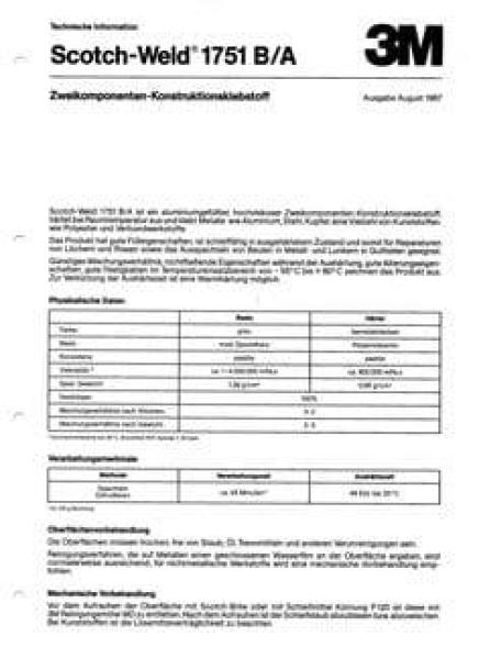 3M™ Scotch-Weld™ 2-Komponenten-Konstruktionsklebstoff auf Epoxidharzbasis 1751 B/A, Grau, 473 ml