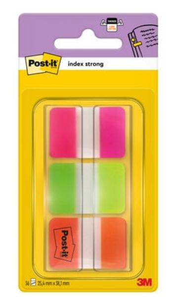 Post-it® Index Strong Ablagetabs, Standard, Rosa und Grün, 25.4 mm x 38.1 mm, 36 Haftstreifen/Spender, 1 Spender/Packung