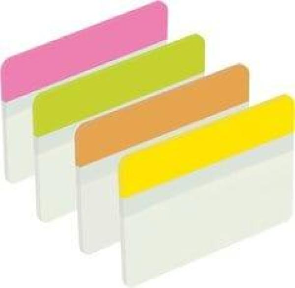 Post-it® Index Strong Ablagetabs, Groß, Grün, Orange, Rosa und Gelb, 50.8 mm x 38.1 mm, 24 Haftstreifen/Spender, 1 Spender/Packung