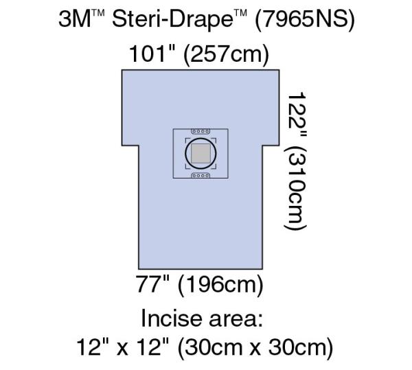 3M™ Steri-Drape™ Kaiserschnitt-Abdeckung mit Inzisionsfolie und Auffangbeutel, nicht steril, 7965NS