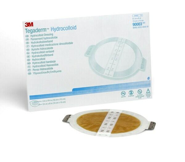 3M™ Tegaderm™ Hydrocolloid, 90003, 15,2 cm x 13,3 cm, 5 / Packung, oval mit Kleberand