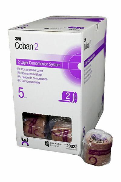 3M™ Coban™ 2 Kompressionslage, 20022, 5 cm x 2,7 m, 32 / Packung
