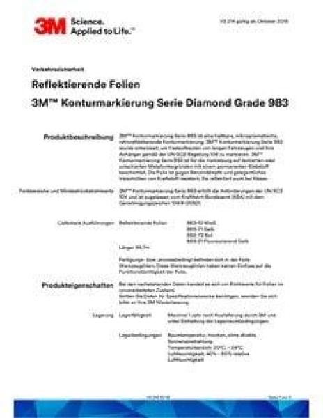 3M™ Diamond Grade™ Conspicuity Vehicle Markings 983-10, White, No Logo, 1220 m x 200 m