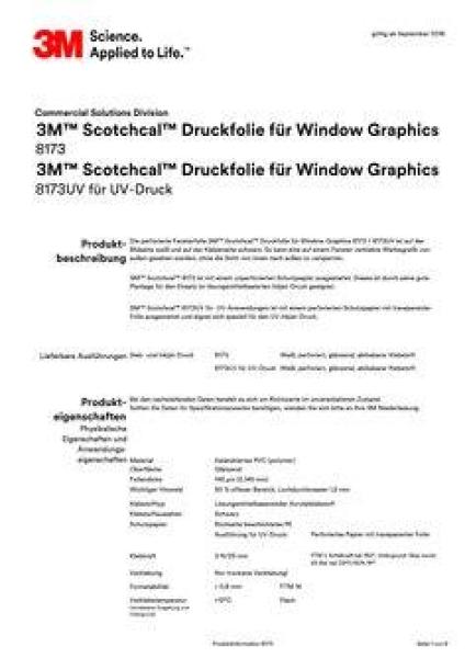 3M™ Scotchcal™ Perforierte Window Graphics Druckfolie 8173, Weiß, 1372 mm x 300 m