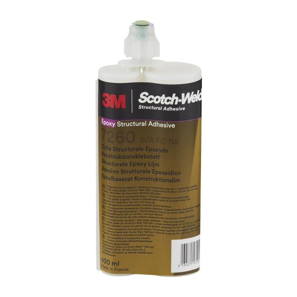 3M™ Scotch-Weld™ 2-Komponenten-Konstruktionsklebstoff auf Epoxidharzbasis 7260FC NS, Schwarz, Teil B/A , 400 ml