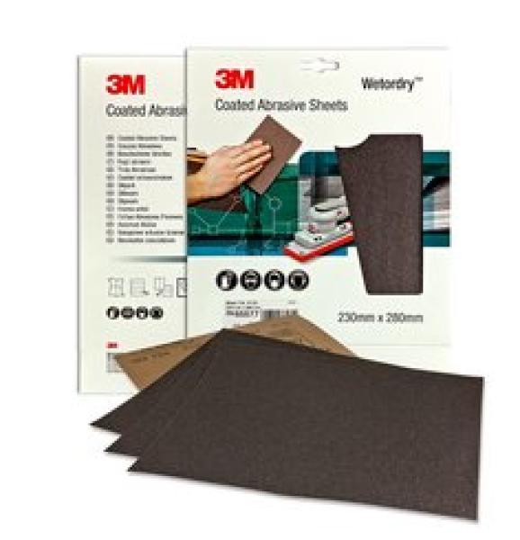 3M™ Wetordry™ Papierschleifbogen 734, 230 mm x 280 mm, P120 (IPS)