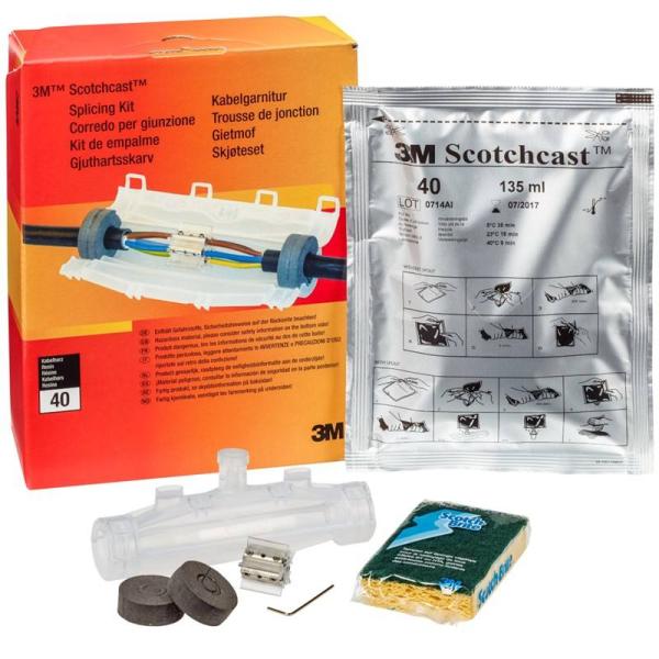 3M™ Scotchcast™ 92-NBA 7HI Gießharz-Verbindungsgarnitur, flammenwidrig/chemikalienbeständig, 0,6/1 kV, 4x 120 - 240 mm²