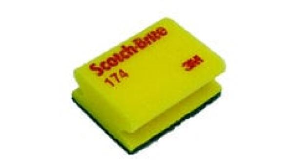 3M™ Scotch-Brite™ Schwamm 174, Gelb / Grün, 70 mm x 92 mm, 20 x 10 Stück / Karton