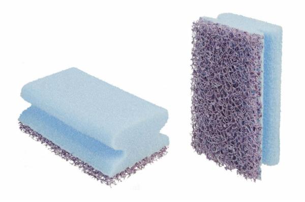 3M™ Scotch-Brite™ Gering kratzender Schwamm NS2020, Blau/Violett, 70 mm x 130 mm, 8 x 6 Stück / Karton