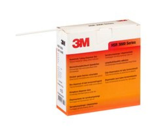3M™ HSR 3000 Dünnwandiger Warmschrumpfschlauch auf Rolle, Weiß, 1,5/0,5 mm, 12 m, Spenderbox