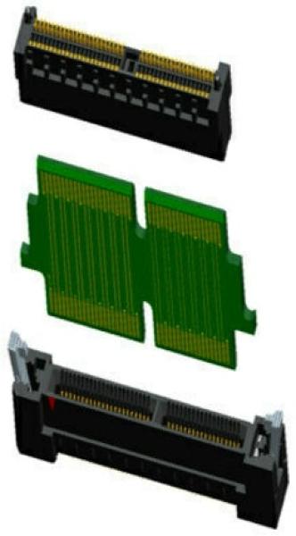 3M™ SPD08-040 RB-TR, Speed Kartenstecker, 40-polig, SPD08 Serie, 0,8 mm, 0,76 µm Au, Schwarz
