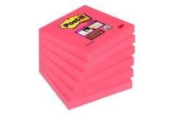 Post-it® Super Sticky Notes 6546SP, 76 x 76 mm, mohnrot, 1 Block à 90 Blatt, 100% PEFC SGSCH-PEFC-COC-110078