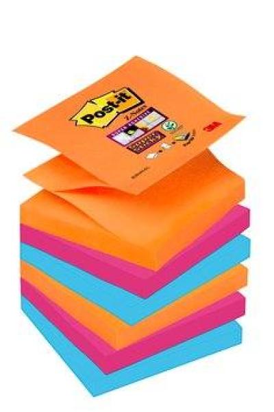 Post-it® Super Sticky Z-Notes, BANGKOK Collection, 6 Blöcke, 76 x 76 mm, 100% PEFC SGSCH-PEFC-COC-110078