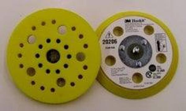 3M™ Hookit™ Stützteller Standard, gelb, multihole, 125 mm x 17,5 mm x 19 mm