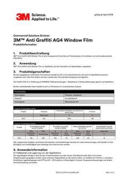 3M™ Anti-Graffiti Window Film AG4, 1524 mm x 30,5 m