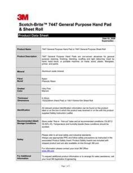 Scotch-Brite™ Handpad 7447 PRO, rot, 152 mm x 228 mm, VFN