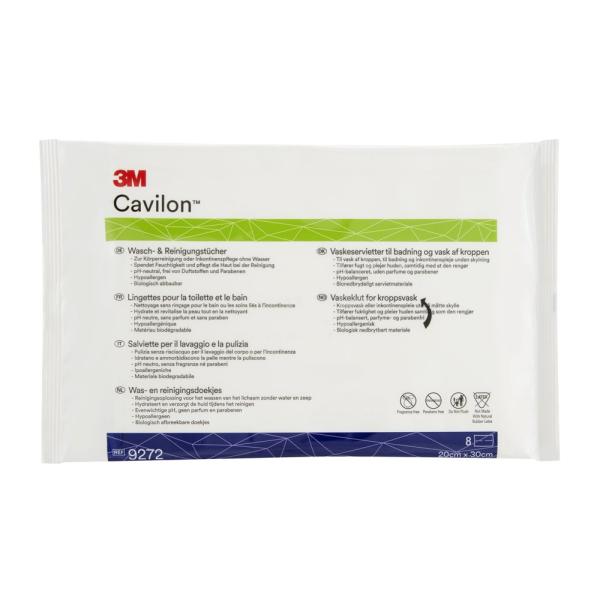 3M™ Cavilon™ Wasch- und Reinigungstücher, 9272, 20 cm x 30 cm, 8 Tücher / Packung