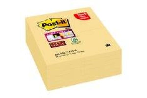 Post-it® Super Sticky Notes  654S18+6, 76 x 76 mm, Gelb, 24 Blöcke à 90 Blatt