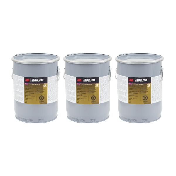 3M™ Scotch-Weld™ 2-Komponenten-Konstruktionsklebstoff auf Epoxidharzbasis 7240 FR, Schwarz, Teil B/A, 54 L