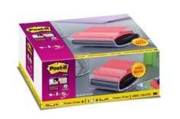 Post-it® Super Sticky Z-Notes, gelb, 76 mm x 76 mm, 16 Blöcke + GRATIS gefüllter PRO-Abroller