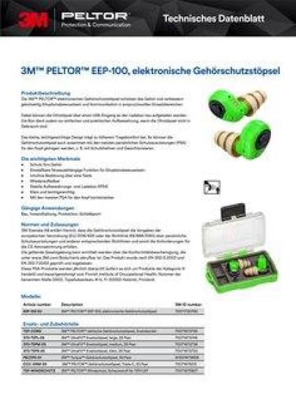 3M™ PELTOR™ LEP-100 EU, taktische Gehörschutzstöpsel, Set LEP-100