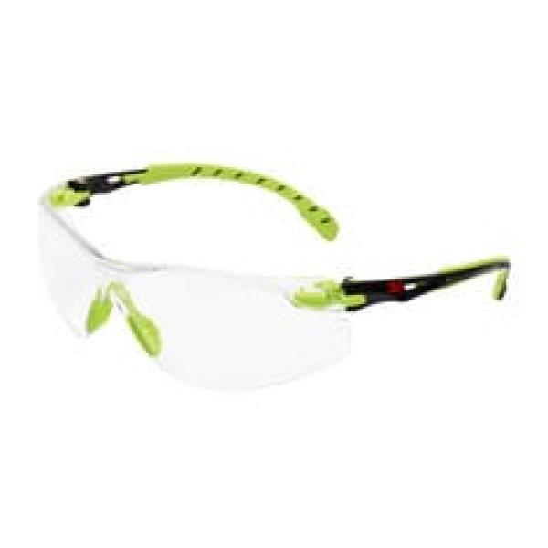 3M™ Solus™ 1000 Schutzbrille, grün/schwarze Bügel, Scotchgard™ Anti-Fog-/Antikratz-Beschichtung (K&N), transparente Scheibe, S1201SGAF-EU, 20 pro Packung