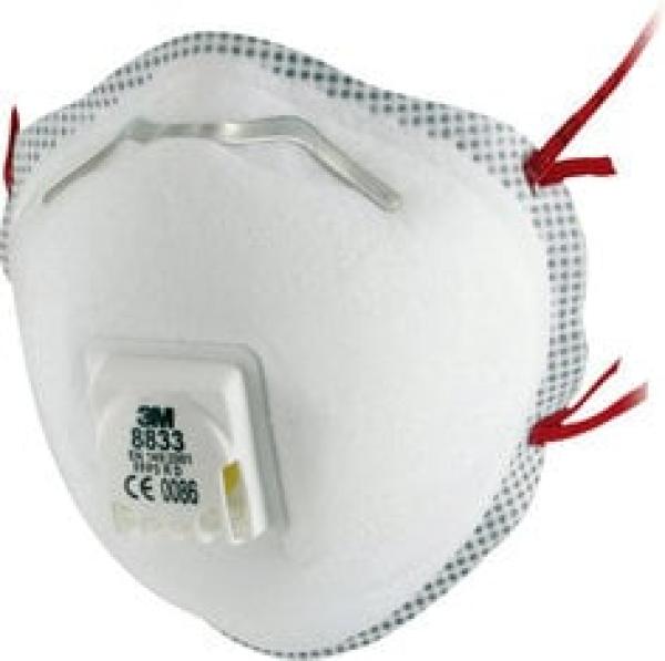 3M™ Partikelmaske, mit Ventil, FFP3, Kleinpackung, 8833SP