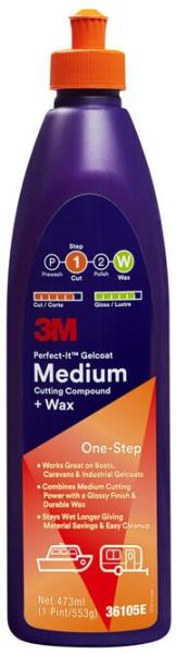 3M™ Perfect-It™ Gelcoat Schleifpaste für mittleren Abtrag + Wachs, 553 g, 473 ml, 36105E