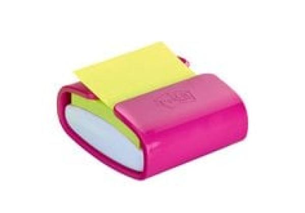 Post-it® Z-Notes Dispenser PRO + Post-it® Super Sticky Z-Notes, Neongrün, 76 mm x 76 mm, 70 Blatt/Block, 1 Block/Packung, 100% PEFC SGSCH-PEFC-COC-110078