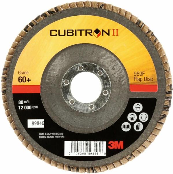 3M™ Cubitron™ II Fächerscheibe 969F, 180 mm x 22 mm, 80+, flach