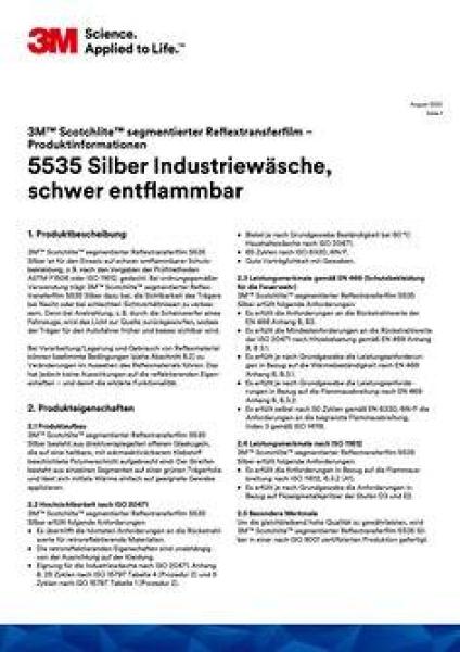 3M™ Scotchlite™ Reflective Material 5535 M, Silber, 50,8mm x 200m