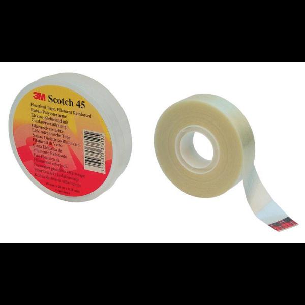 Scotch® 45 Glasfaserverstärktes Polyesterband, Transparent, 19 mm x 20 m, 0,2 mm