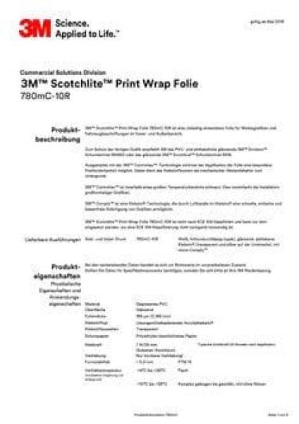 3M™ Scotchlite™ Retroreflektierende Druckfolie 780mC-10R, Weiß, ohne ECE Zertifizierung, 1220 mm x 45,72 m