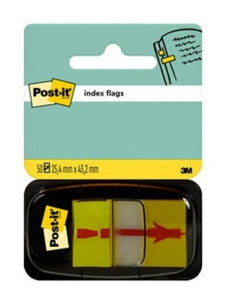 Post-it® Index Haftstreifen, Standard, Ausrufezeichen-Symbol, Gelb, 25.4 mm x 43.2 mm, 50 Haftstreifen/Spender, 1 Spender/Packung