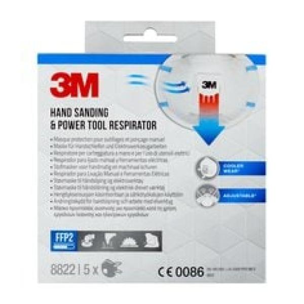 3M™ Maske für Hand- und Maschinenschleifen 8822, FFP2, mit Ventil, 5 pro Packung