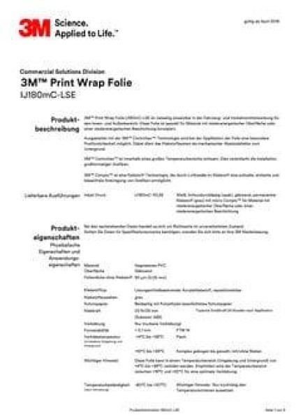 3M™ Print Wrap Folie IJ180mC-10LSE, Weiß, 910 mm x 50 m