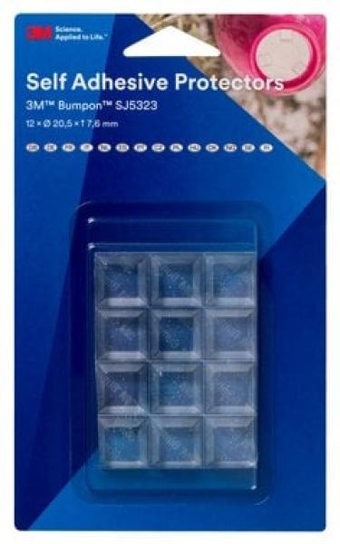 3M™ Bumpon™ SJ5323BL Elastikpuffer Mini-Pack, Transparent, 12 Stück, 20,5 x 7,6 mm, Klebstoff Acrylat A-20