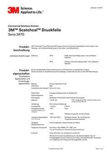 3M™ Scotchcal™ Druckfolie 3470 Weiß (1,22m x 45,7m)