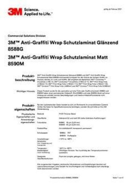 3M™ Scotchcal™ Schutzlaminat  8590M, Matt, 1220 mm x 50 m