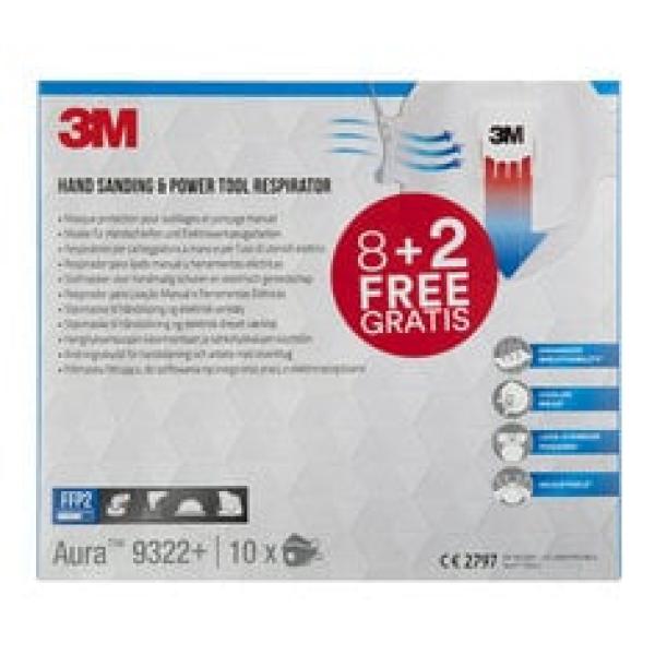 9322PRO8+2P Partic Resp Valved 10/PCK