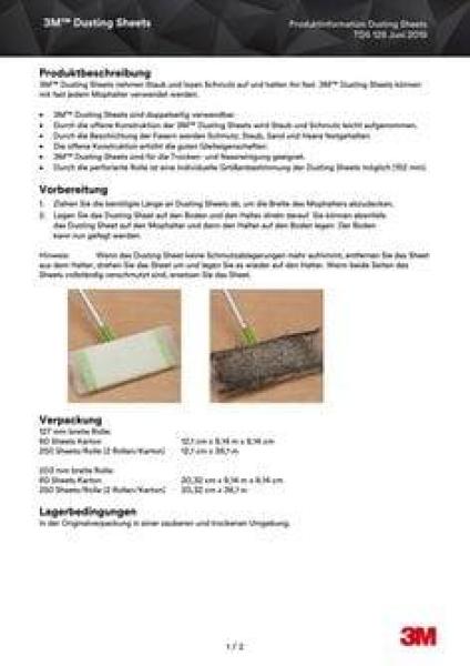 3M™ Dusting Sheets, 203 mm x 38,1 m, Weiß, 2 Rollen / Karton