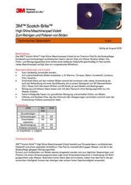 3M™ Scotch-Brite™ Diamant Maschinenpad, Violett, 255 mm, 5 Stück / Karton