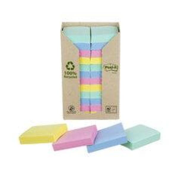 Post-it® Recycling Notes, farbig, 38 x 51 mm, 24 Blöcke à 100 Blatt