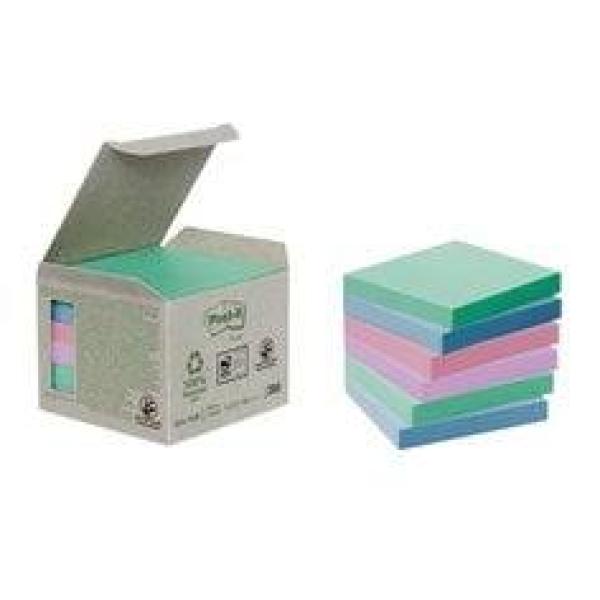 Post-it® Recycling Notes, Gelb, 76 mm x 76 mm, 100 Blatt/Block, 6 Blöcke/Packung