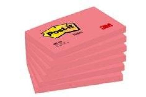 Post-it® Notes 655NPI, 127 x 76 mm, neonpink, 1 Block à 100 Blatt