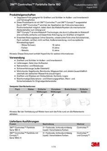 3M™ Controltac™ Farbfolie 180Cv2-453, Himmelblau (1,22m x 25m)