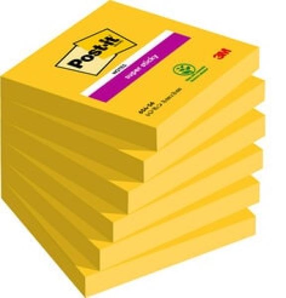 Post-it® Super Sticky Notes, Ultra-Farben, 76 mm x 76 mm, 90 Blatt/Block, 6 Blöcke/Packung, 100% PEFC SGSCH-PEFC-COC-110078